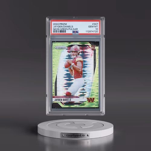 2024 Panini Prizm #347 Jayden Daniels - Neon Green Pulsar (PSA 10 GEM MINT)