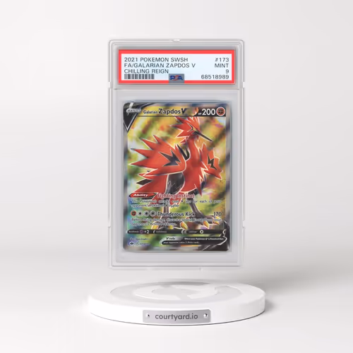 2021 Pokémon Sword & Shield Chilling Reign #173 Galarian Zapdos V - Holo Full Art (PSA 9 MINT)