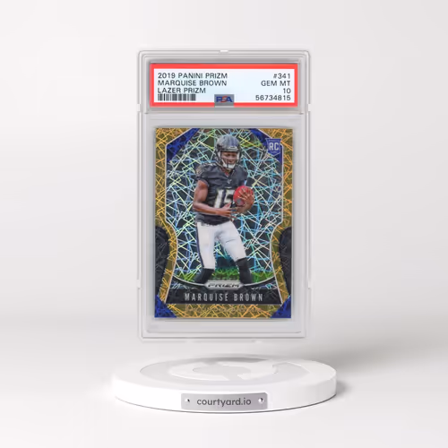 2019 Panini Prizm #341 Marquise Brown - Lazer Prizm (PSA 10 GEM MINT)
