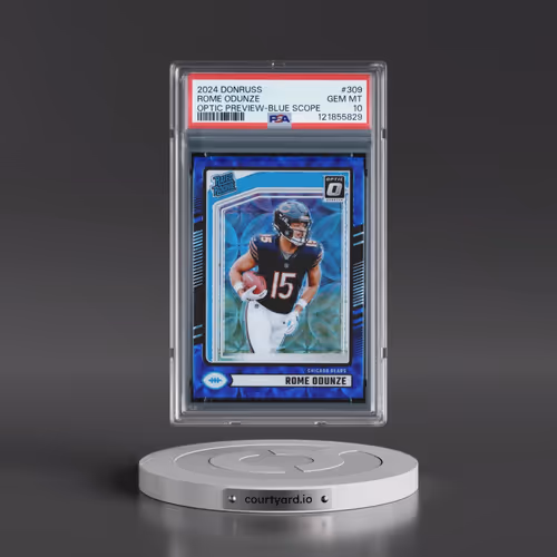 2024 Panini Donruss #309 Rome Odunze - Optic Preview-Blue Scope (PSA 10 GEM MINT)