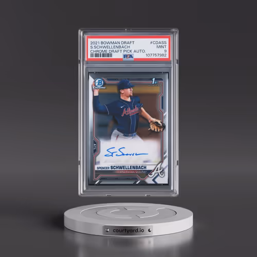 2021 Bowman Draft Chrome Draft Pick Autographs #CDASS Spencer Schwellenbach (PSA 9 MINT)