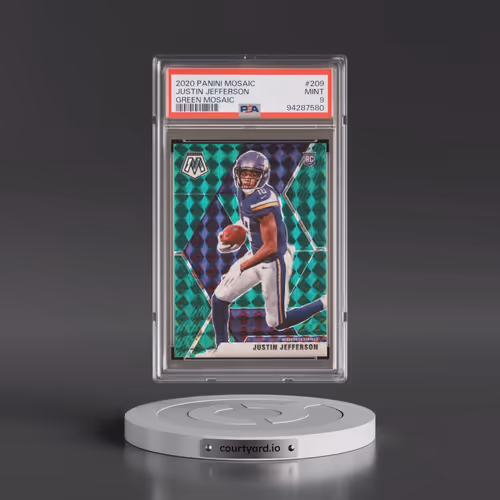 2020 Panini Mosaic #209 Justin Jefferson - Green Mosaic (PSA 9 MINT)
