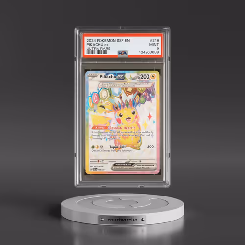 2024 Pokémon Ssp EN-Surging Sparks #219 Pikachu EX - Holo Ultra Rare (PSA 9 MINT)