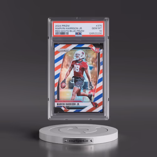 2024 Panini Prizm #375 Marvin Harrison Jr. - Red/White/Blue Prizm (PSA 10 GEM MINT)