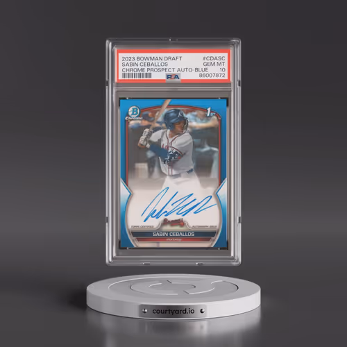 2023 Bowman Draft Chrome Prospect Autograph #CDASC Sabin Ceballos - Blue Refractor (PSA 10 GEM MINT)