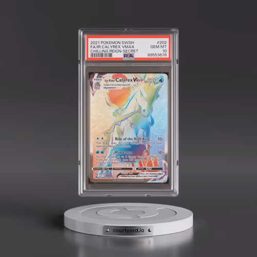 2021 Pokémon Sword & Shield Chilling Reign #202 Ice Rider Calyrex Vmax - Full Art Secret (PSA 10 GEM