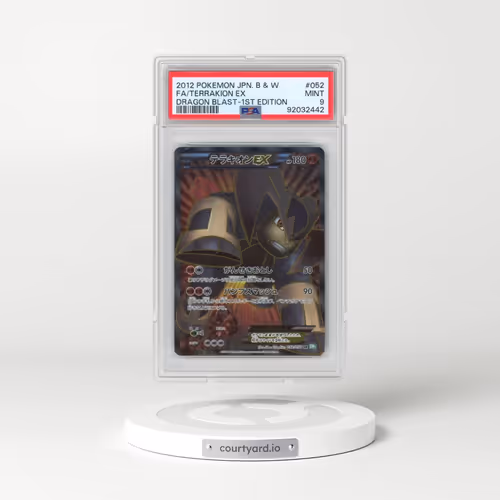 2012 Pokémon Black & White Dragon Blast #052 Terrakion EX - 1st Edition Holo Full Art (PSA 9 MINT)