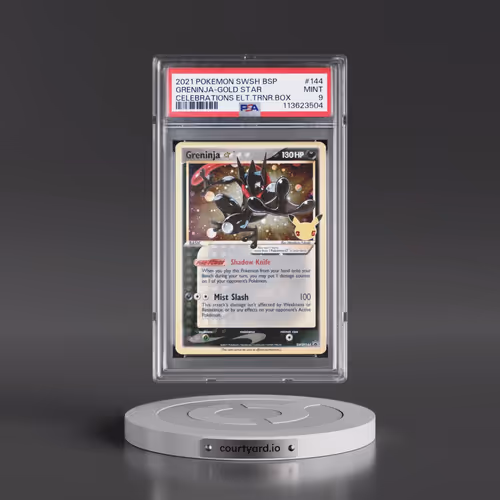 2021 Pokémon Swsh Black Star Promo #144 Greninja-Gold Star - Celebrations Elite Trainer Box (PSA 9 M