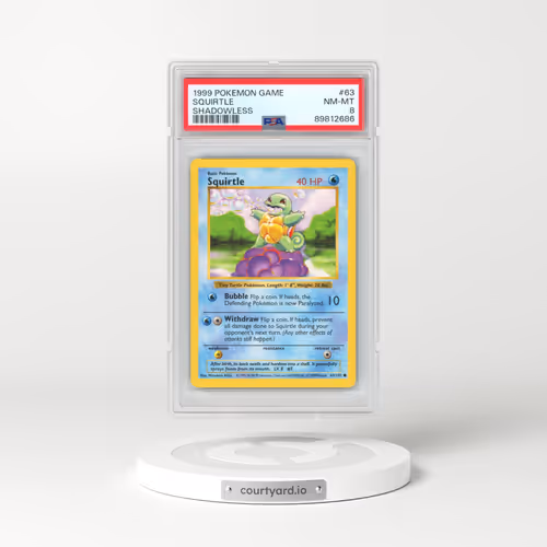 1999 Pokémon Game #63 Squirtle - Shadowless (PSA 8 NM-MT)
