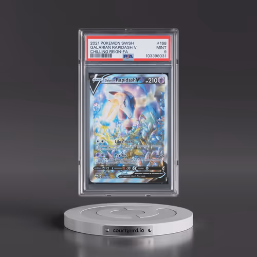 2021 Pokémon Sword & Shield Chilling Reign #168 Galarian Rapidash V - Holo Full Art (PSA 9 MINT)
