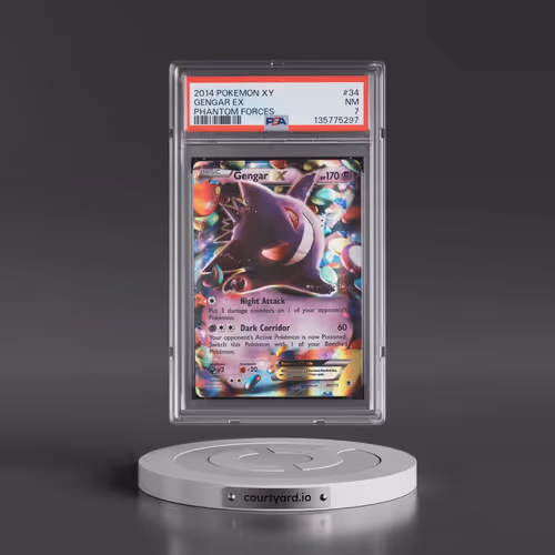 2014 Pokémon XY Phantom Forces #34 Gengar EX - Holo (PSA 7 NM)