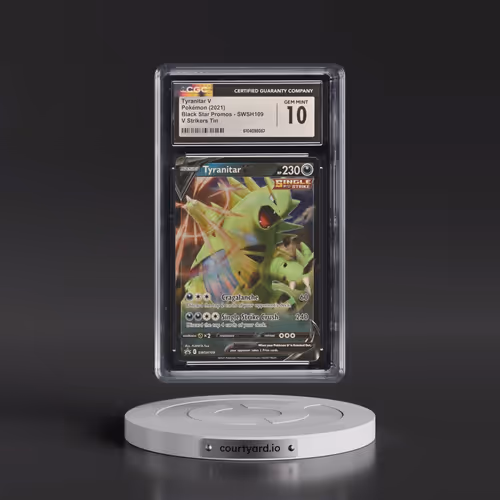 2017 Black Star Promos - Sword & Shield #SWSH109 Tyranitar V - Holo V Strikers Tin (CGC 10 GEM MINT)
