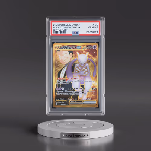 2025 Pokémon SV10-Glory of Team Rocket #130 Team Rocket's Mewtwo EX - Holo Ultra Rare (PSA 10 GEM MI