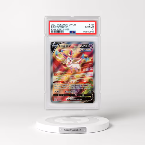 2021 Pokémon Sword & Shield Evolving Skies #184 Sylveon V - Holo Full Art (PSA 10 GEM MINT)