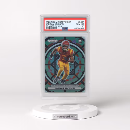 2023 Panini Prizm Draft Picks Stained Glass #SG10 Jordan Addison (PSA 10 GEM MINT)