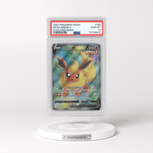2021 Pokémon Sword & Shield Evolving Skies #169 Flareon V - Holo Full Art (PSA 10 GEM MINT)