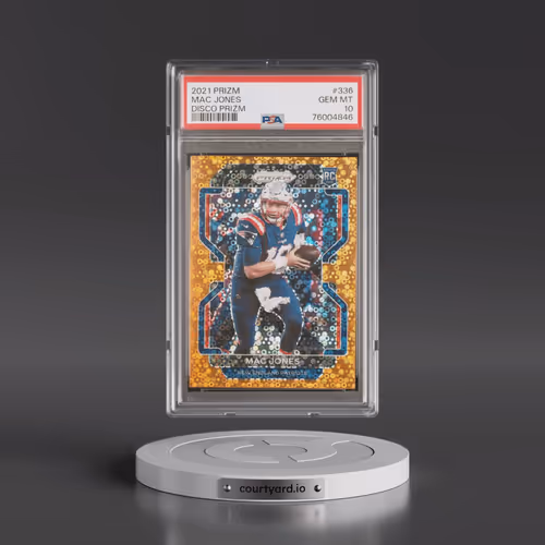 2021 Panini Prizm #336 Mac Jones - Disco Prizm (PSA 10 GEM MINT)