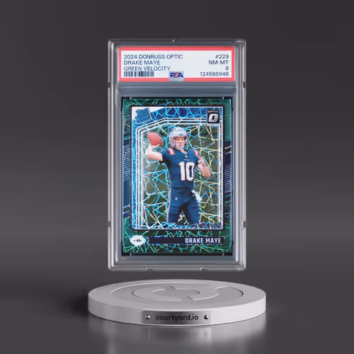 2024 Panini Donruss Optic #229 Drake Maye - Green Velocity (PSA 8 NM-MT)