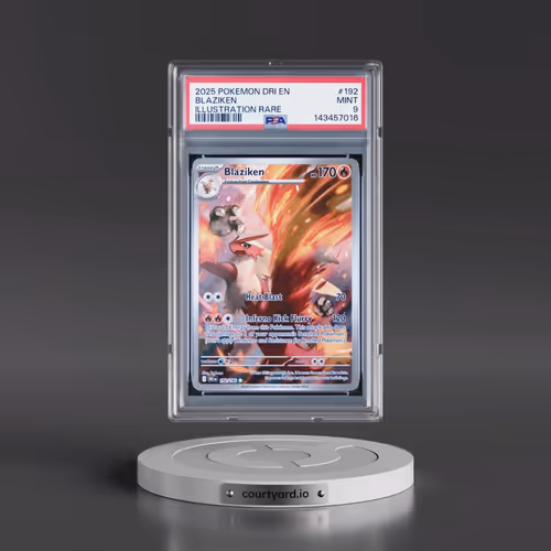 2025 Pokémon Dri EN-Destined Rivals #192 Blaziken - Illustration Rare (PSA 9 MINT)
