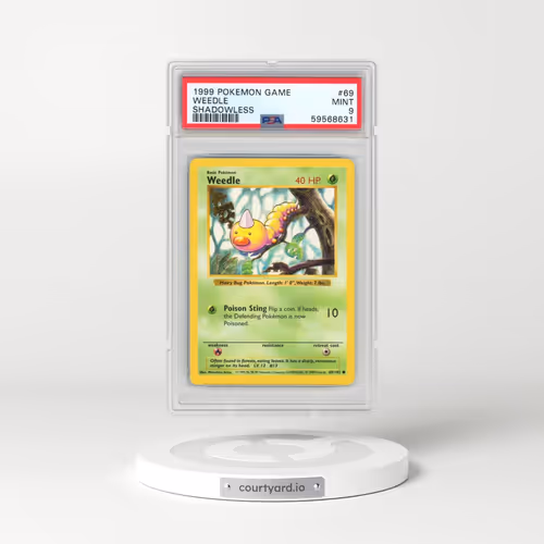 1999 Pokémon Game #69 Weedle - Shadowless (PSA 9 MINT)