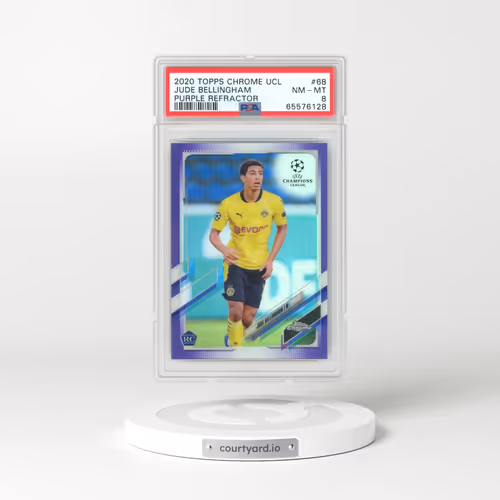 2020 Topps Chrome UEFA Champions League #68 Jude Bellingham - Purple Refractor (PSA 8 NM-MT)