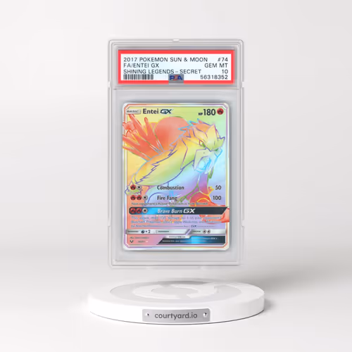 2017 Pokémon Sun & Moon Shining Legends #74 Entei GX - Holo Full Art Secret (PSA 10 GEM MINT)