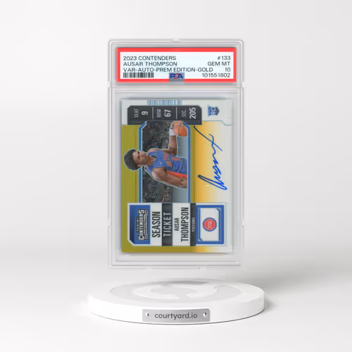2023 Panini Contenders #133 Ausar Thompson - Variation-Autograph-Premium Edition-Gold (PSA 10 GEM MINT)