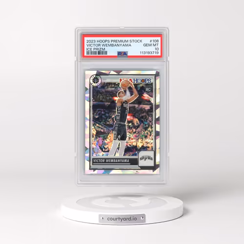 2023 Panini Hoops Premium Stock #108 Victor Wembanyama - Ice Prizm (PSA 10 GEM MINT)