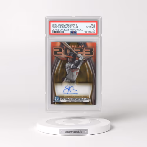 2023 Bowman Draft Class of 2023 Autograph #23AEB Enrique Bradfield Jr. - Gold Refractor (PSA 10 GEM