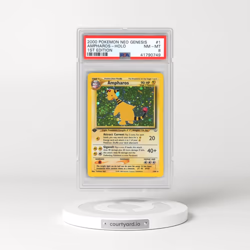 2000 Pokémon Neo Genesis #1 Ampharos - 1st Edition Holo (PSA 8 NM-MT)