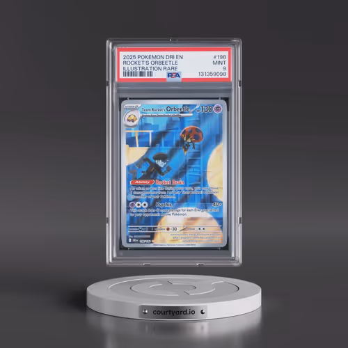 2025 Pokémon Dri EN-Destined Rivals #198 Team Rocket's Orbeetle - Illustration Rare (PSA 9 MINT)