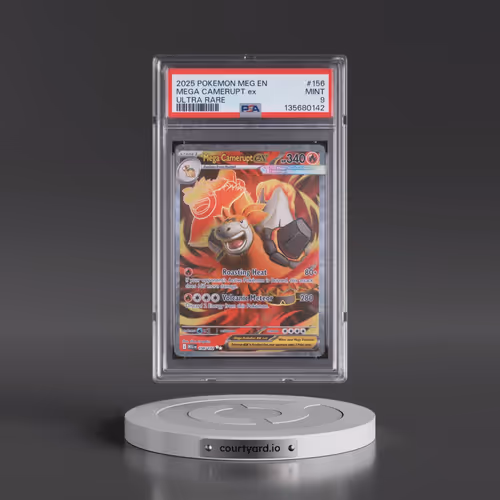 2025 Pokémon Meg EN-Mega Evolution #156 Mega Camerupt EX - Holo Ultra Rare (PSA 9 MINT)
