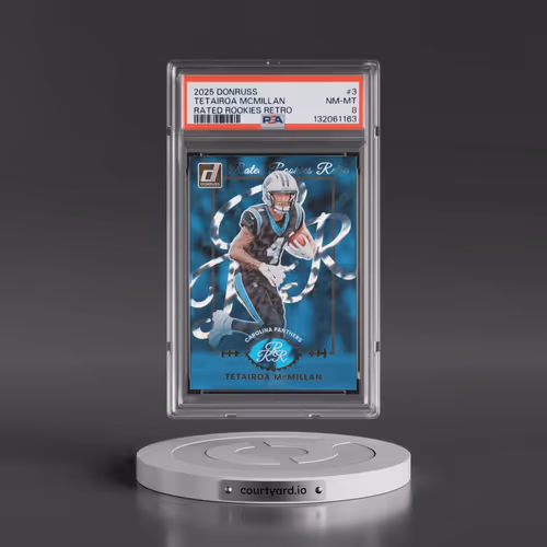 2025 Panini Donruss Rated Rookies Retro #3 Tetairoa Mcmillan (PSA 8 NM-MT)