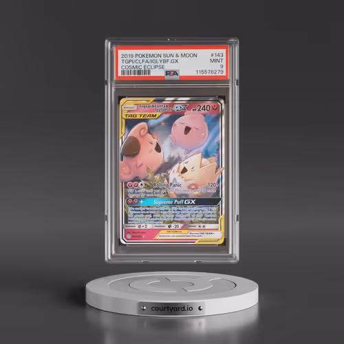 2019 Pokémon Sun & Moon Cosmic Eclipse #143 Togepi & Cleffa & Igglybuff GX - Holo (PSA 9 MINT)