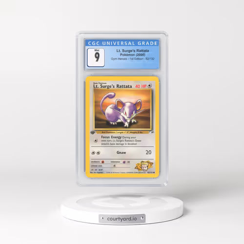 2000 Gym Heroes #82/132 Lt. Surge's Rattata - 1st Edition 1st Edition (CGC 9 MINT)