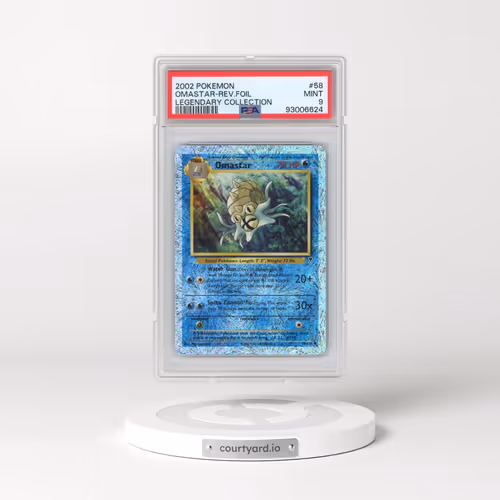 2002 Pokémon Legendary Collection #58 Omastar - Reverse Foil (PSA 9 MINT)