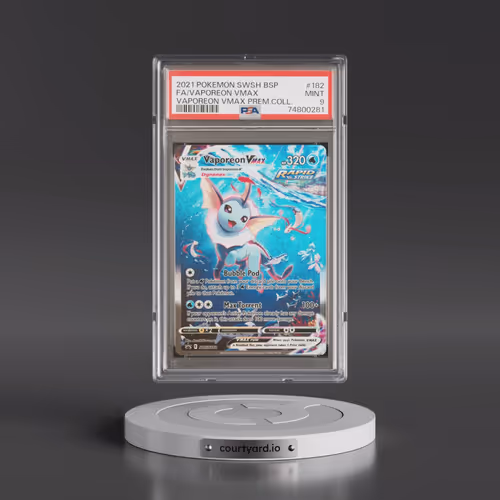 2021 Pokémon Swsh Black Star Promo #182 Vaporeon Vmax - Full Art Vaporeon Vmax Premium Collection (P