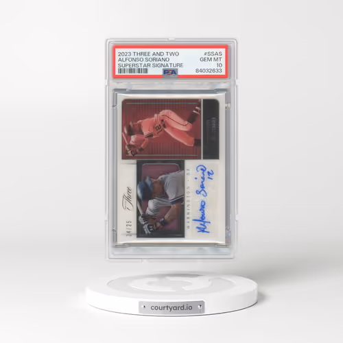 2023 Panini Three and Two Superstar Signatures #SSAS Alfonso Soriano (PSA 10 GEM MINT)