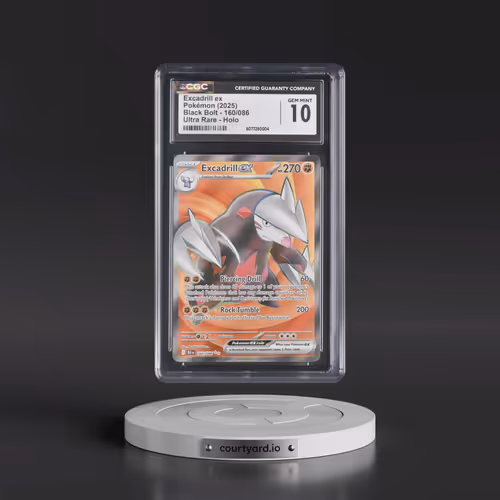2025 Black Bolt - BLK EN #160/086 Excadrill ex - Ultra Rare Holo (CGC 10 GEM MINT)