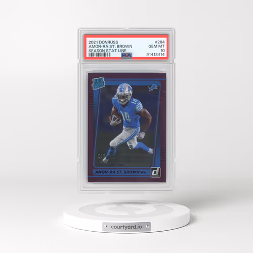 2021 Panini Donruss #284 Amon-RA St. Brown - Season Stat Line (PSA 10 GEM MINT)
