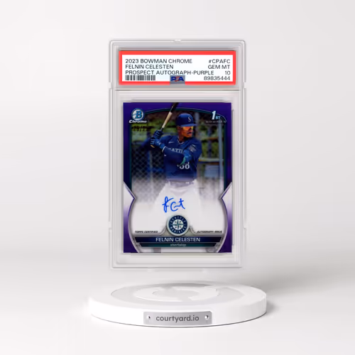 2023 Bowman Chrome Prospect Autographs #CPAFC Felnin Celesten - Purple Refractor (PSA 10 GEM MINT)