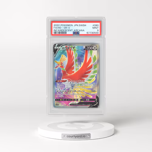 2022 Pokémon Sword & Shield Incandescent Arcana #080 HO-Oh V - Holo Full Art (PSA 9 MINT)