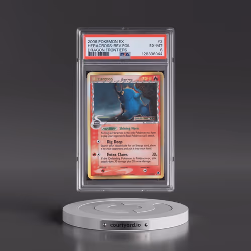 2006 Pokémon EX Dragon Frontiers #3 Heracross - Reverse Foil (PSA 6 EX-MT)