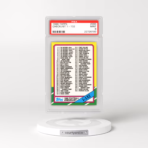 1986 Topps #394 Checklist 1-132 (PSA 9 MINT)