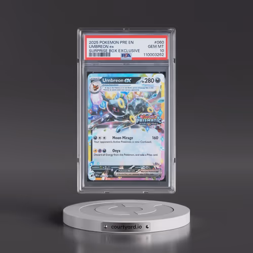 2025 Pokémon Pre EN-Prismatic Evolutions #060 Umbreon EX - Holo Surprise Box Exclusive (PSA 10 GEM M