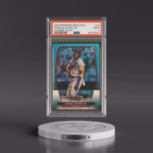 2023 Bowman Mega Box Chrome #92 Ronald Acuna Jr. - Aqua Refractor (PSA 9 MINT)