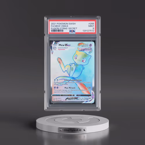 2021 Pokémon Sword & Shield Fusion Strike #268 Mew Vmax - Full Art Secret (PSA 9 MINT)