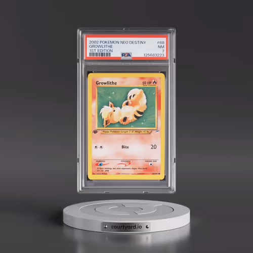 2002 Pokémon Neo Destiny #68 Growlithe - 1st Edition (PSA 7 NM)