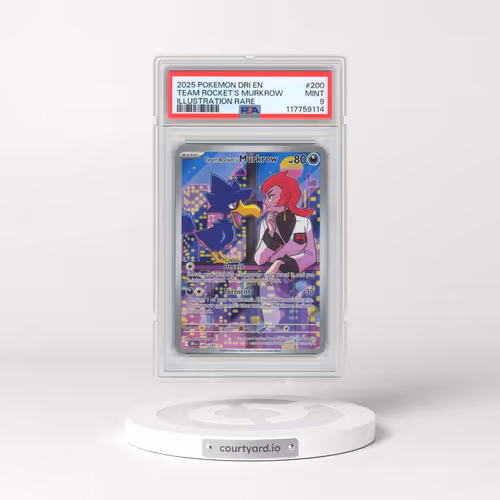 2025 Pokémon Dri EN-Destined Rivals #200 Team Rocket's Murkrow - Illustration Rare (PSA 9 MINT)