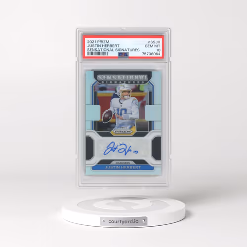 2021 Panini Prizm Sensational Signatures #SSJH Justin Herbert (PSA 10 GEM MINT)